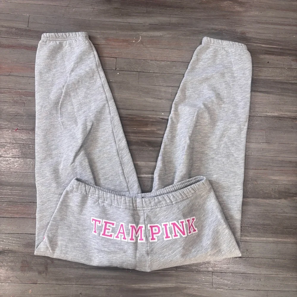 Victoria's Secret Gray Lounge Pants with Pink Accent - Picture 1 of 4